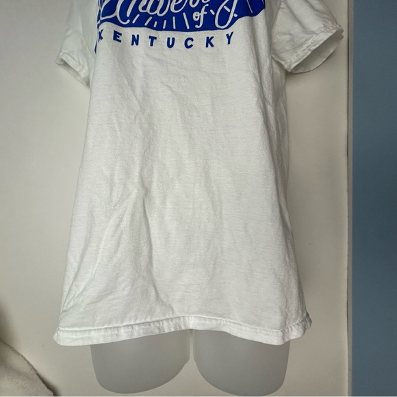 Gildan Softstyle University of Kentucky White T-shirt w/Blue Logo Small - Picture 4 of 7